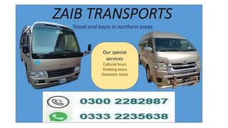 Rent a car , hiace , coaster , Zaib transports