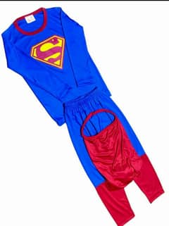 3 Pcs kids Stitched Dry Fit Micro Superman Costume|Zaberdast qulality