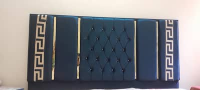 Velvet Bed With 2 Side Tables
