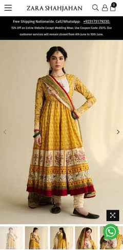 original Zahra Shahjahan printed unstitched anarkali 2025