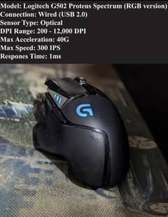 Logitech G502 wired gaming mouse