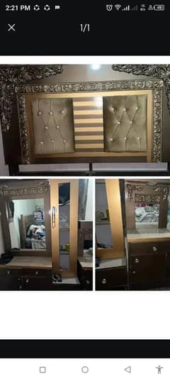 like new bed with dressing and side tables