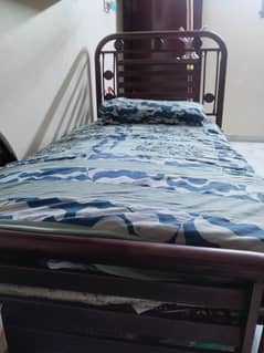 Iron Steel Single Folding Bed (6ft x 3ft) with molty ortho mattress