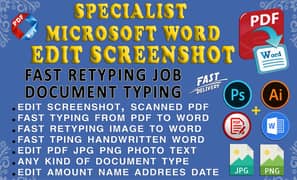Graphic Design Edit PDF JPG Scanned Screenshot Photoshop Document edit