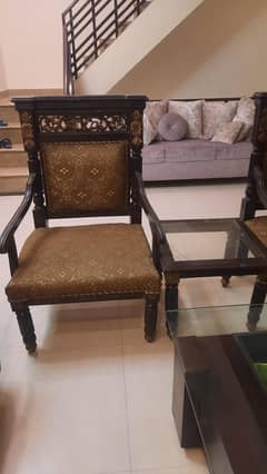 shesham wood chairs with cntre table