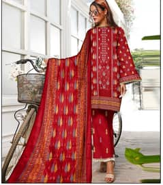 3 piece embroidered unstitched lawn suit