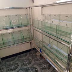 Steel racks & Glass box
