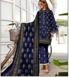 3 piece embroidered unstitched lawn suit