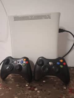 Xbox 360 with box and 2 wireless controllers