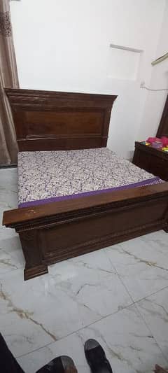 Pure wood(Taali) king size bed set