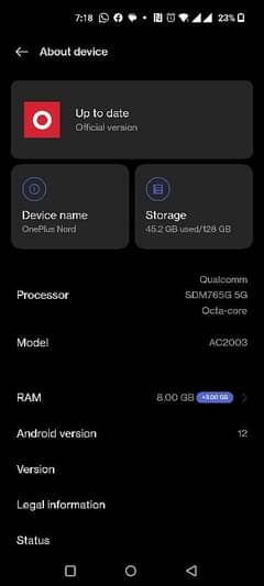 nord 8gb. 128gb. panel change. good working
