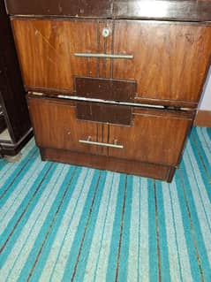 king size bed with matress + side tables