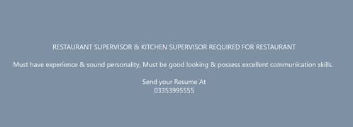 SUPERVISOR AND TEAM LEAD