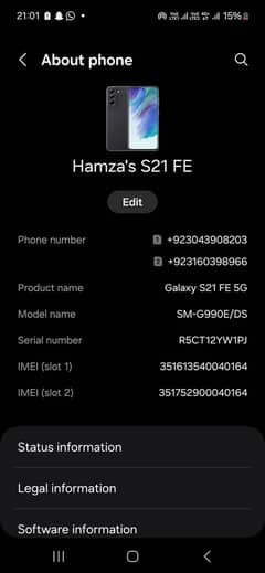 Samsung S21 FE Official PTA Approved