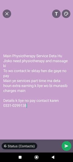 I give Physiotherapy Home service
