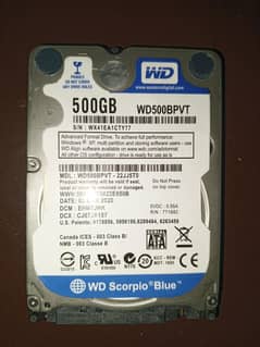 500GB Hard Westen Digital