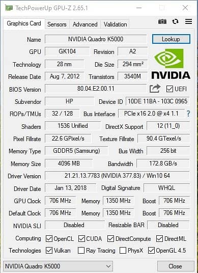 Nvidia Quadro k5000 Professional Graphic Card Editing and Rendering 5