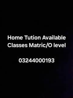 Home Tutor Matric, O level