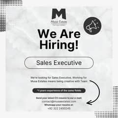 Sales Agent required for Real Estate Musa Estate