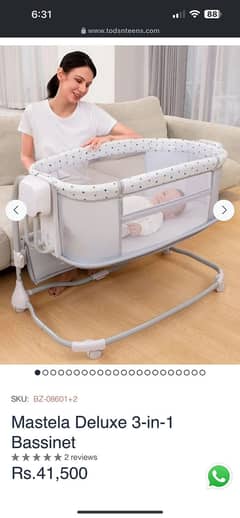 SLIGHTLY USED MASTELA 3 in 1 BASSINET