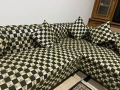 Solid wood 10 seater L shape sofa