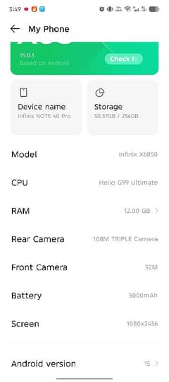 infinix note 40 PRO 12+6/256 Gb