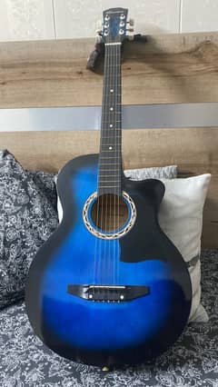 Acoustic blue guitar