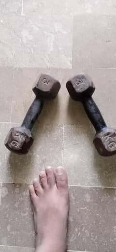 4 Feet Solid Rod and 2 Dumbbells