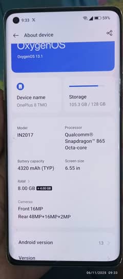 OnePlus 8TMO 8R 128M