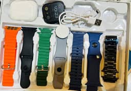 smart watch with airpods and 7 straps