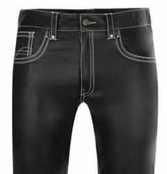 Cow leather black pent in white threads