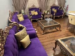 Excellent Condition 7 seater sofa with 3 piece centre tables for sale