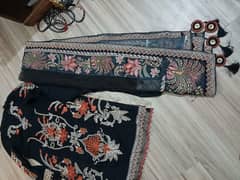 branded black fully embroidered suit slightly used just few hours used