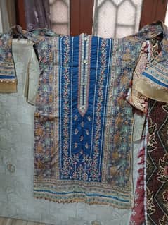 masoory lawn suit with new complete embroidery on front