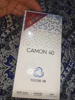 Camon 40 – Box Pack – Non Active – Brand New – PTA Approved"