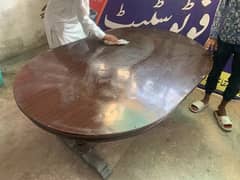 Dining Table with Solid Wood Base
