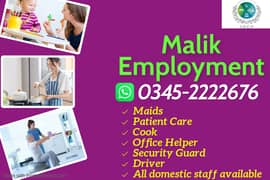 House Maids Baby Sitter Cook Drivers Chef Couple all Domestic staff