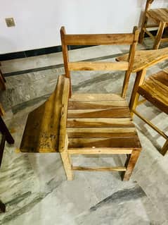 student wooden chairs and bench