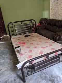 iron bed with mattress