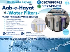 Water Filter Repair, Water RO Plant Installation & maintenance Service