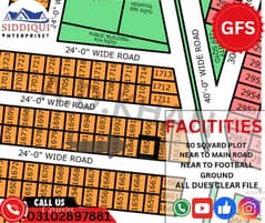 PLOT FOR SALE 80 SQ,YARD NEAR TO FOOTBALL GROUND
