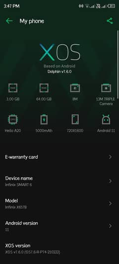 infinix smart 6 for sale 3/64  l