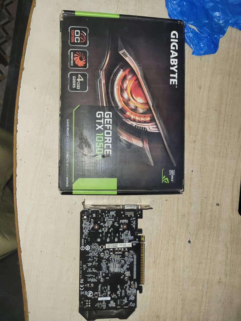 NVIDIA GEFORCE GIGABYTE GTX 1050 TI 4GB GDDR5 OC  Dual fan with box 0
