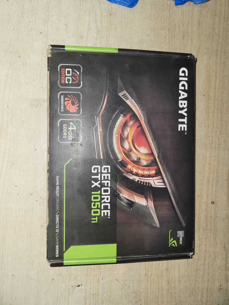 NVIDIA GEFORCE GIGABYTE GTX 1050 TI 4GB GDDR5 OC  Dual fan with box 1
