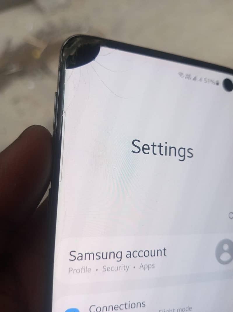 Sam s10 6/128 dual sim read add back break front minor break 3