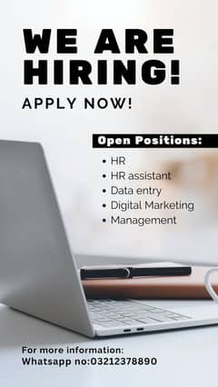 “Hiring Office Staff – Male & Female – Full-Time / Part-Time”