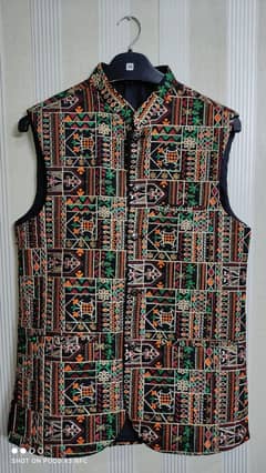 Printed Embroidery Waistcoat