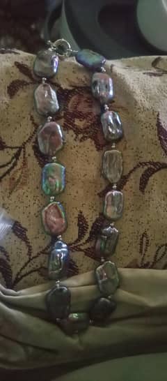 rare natural peacock colour pearls necklace