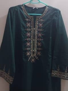 Front and back embriodered shirt, Sapphire