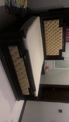King size bed with ONE SIDE TABLE brown colour